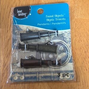 Found Objects telescope Pendants - Black, Gray, Brown